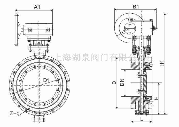 1.2米口徑耐高溫耐腐蝕電動蝶閥